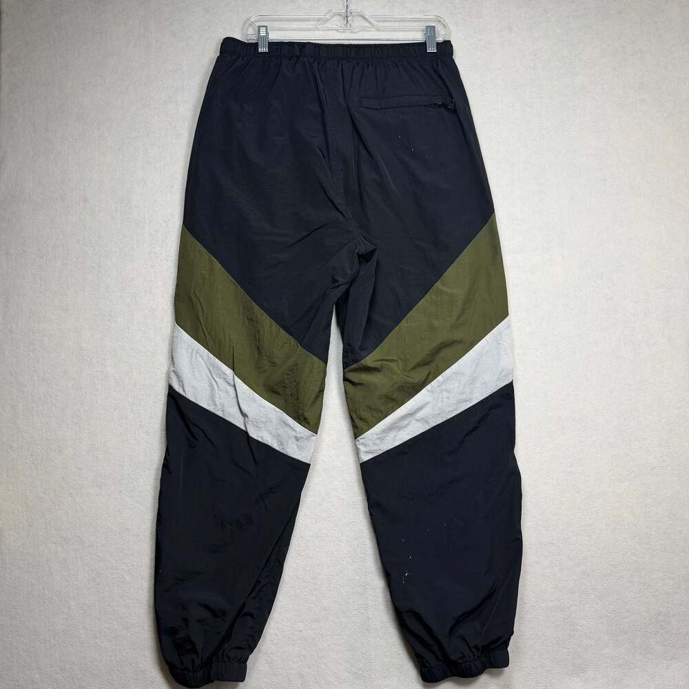FTP Pants Mens Size XL Colorblock Nylon Warm-Up Black Olive White Nylon Flaws - Picture 11 of 14